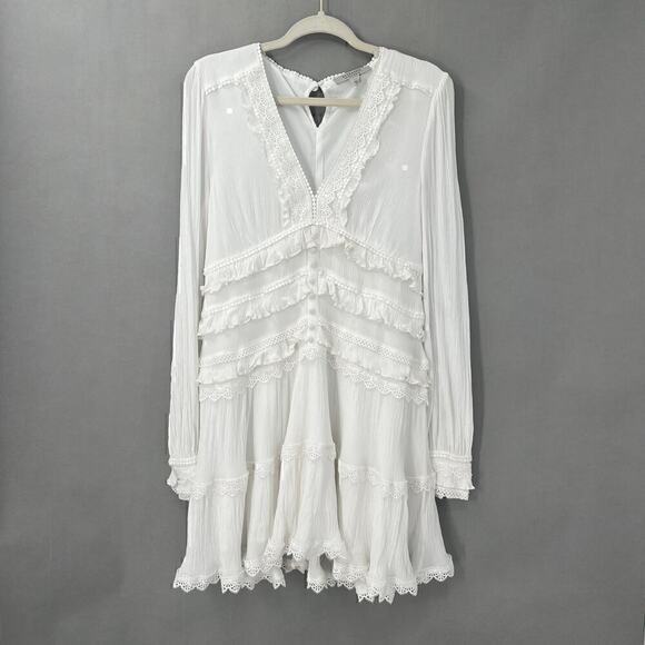 $329 AllSaints Mini Dress Womens 10 Vintage Romance Boho Chic Cottagecore Fairy - Picture 4 of 16